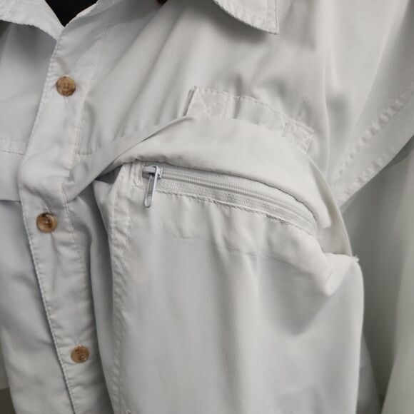 Hook & Tackle Outfitters Short Sleeve Button Technical Fishing Gear White XL - Picture 3 of 15